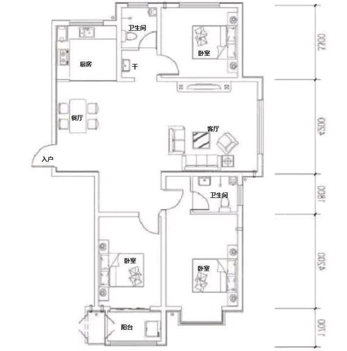 世纪家园3室2厅2卫135㎡