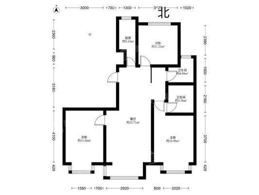御河新城东区3室2厅2卫120㎡