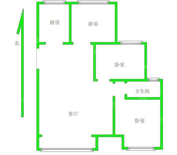 荣盛香堤荣府3室2厅1卫103㎡