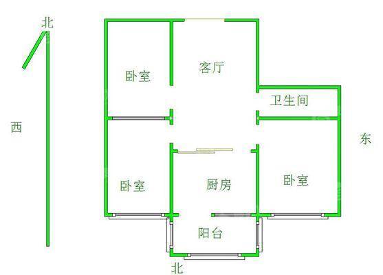 百合世嘉2室1厅1卫77㎡
