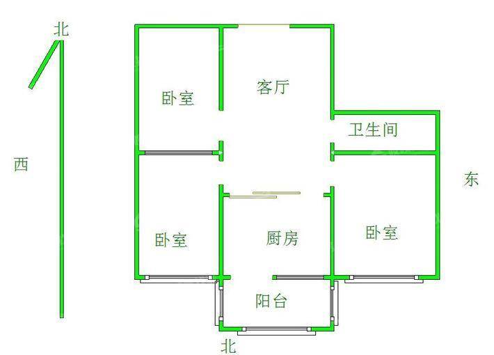 百合世嘉2室1厅1卫77㎡