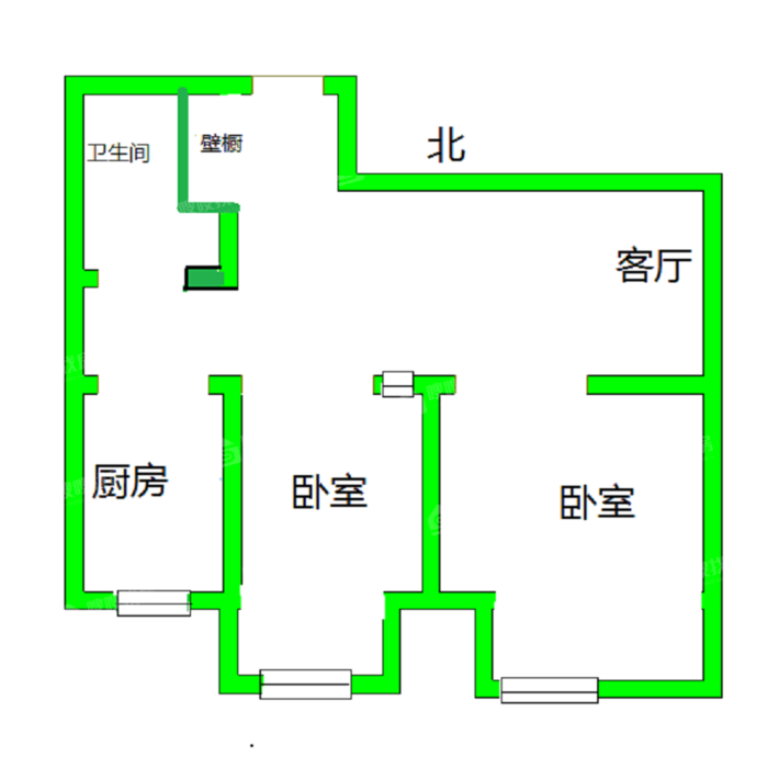 皇家壹里（C区）2室1厅1卫66㎡