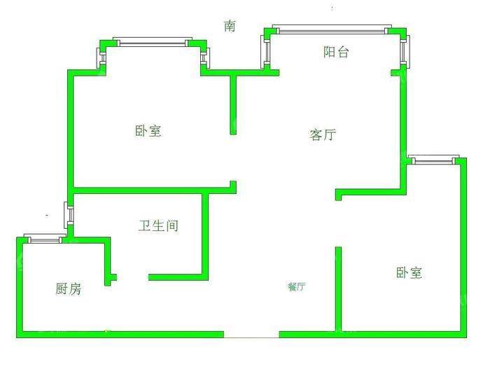 凤凰城（B区）2室2厅1卫84㎡