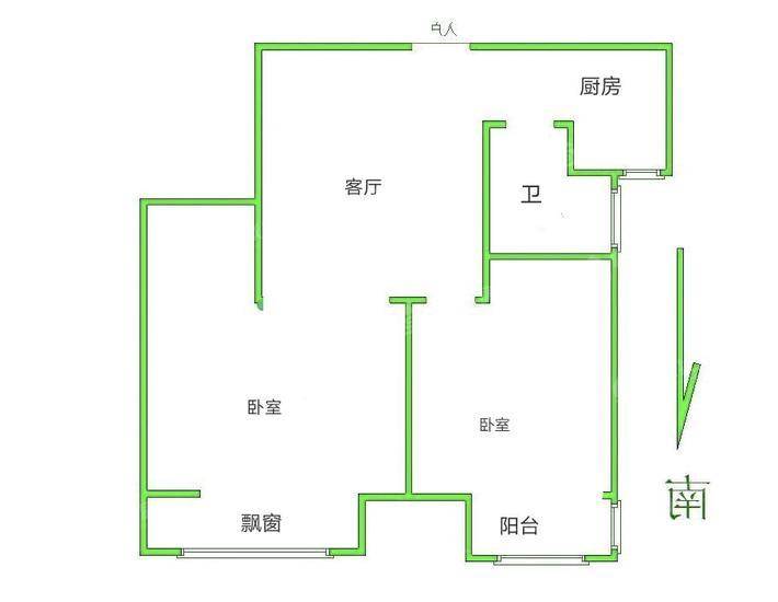 阿尔卡迪亚锦绣天地A区2室1厅1卫58㎡