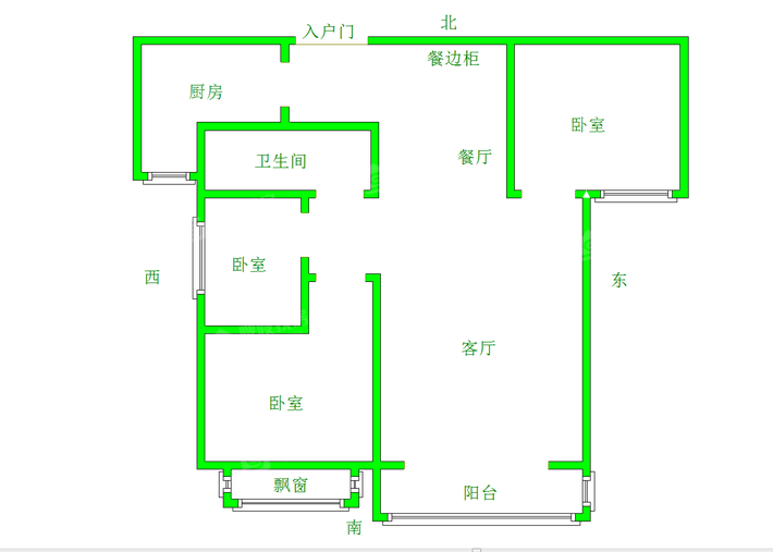鼓楼上城西院3室2厅1卫118㎡