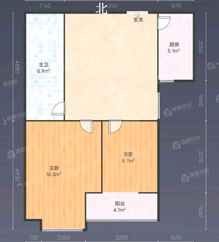 禧福荷堂A区2室2厅1卫80㎡
