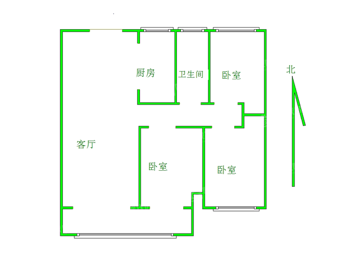 泽信云尚3室1厅1卫98㎡