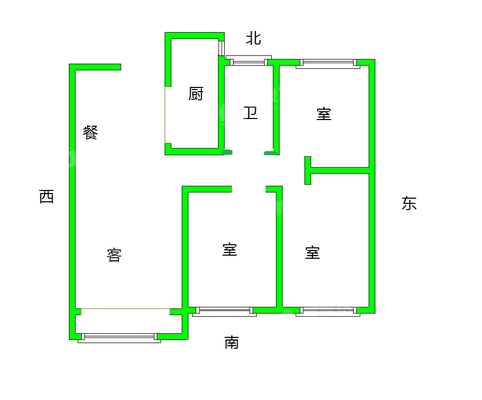 保利花园3室2厅1卫106㎡