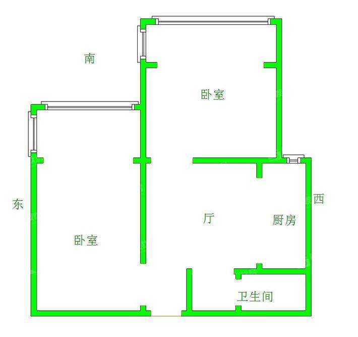 禧福荷堂D区2室1厅1卫67㎡