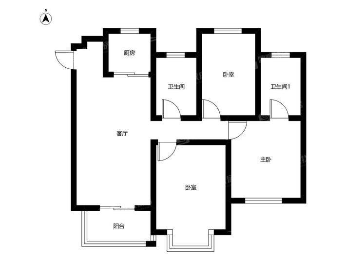 中梁观沧海3室2厅2卫122㎡