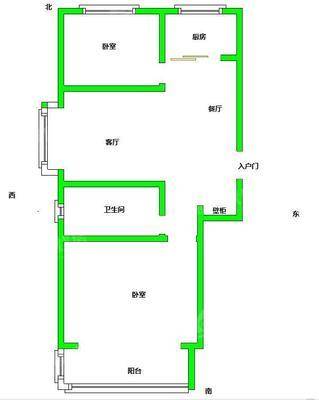 滨河龙韵2室2厅1卫96㎡