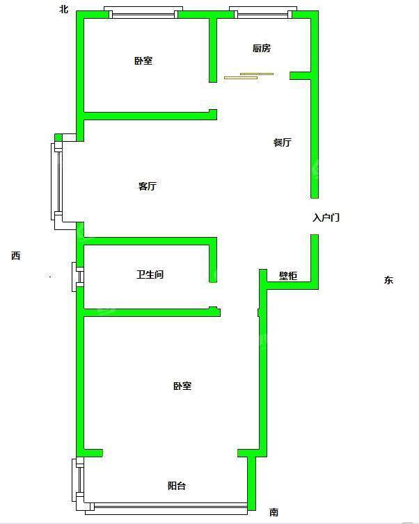 滨河龙韵2室2厅1卫96㎡