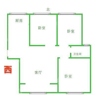 万润绿景园3室2厅1卫115㎡