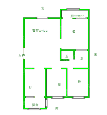 中心家园3室2厅2卫122㎡