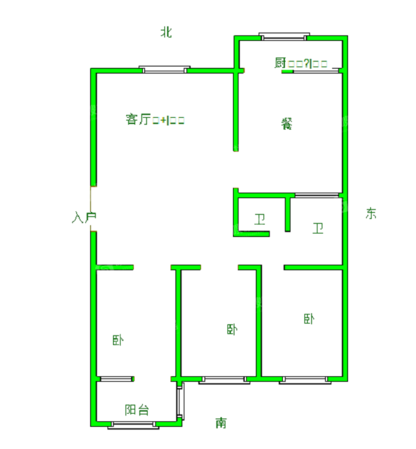 中心家园3室2厅2卫122㎡