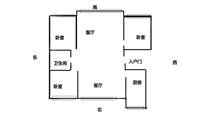 御河新城东区3室2厅1卫118㎡