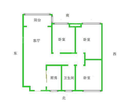 荣盛名邸3室2厅1卫110㎡