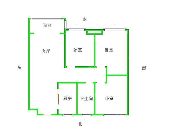荣盛名邸3室2厅1卫110㎡