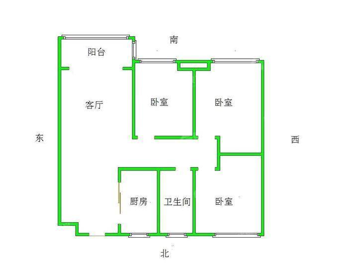 荣盛名邸3室2厅1卫110㎡