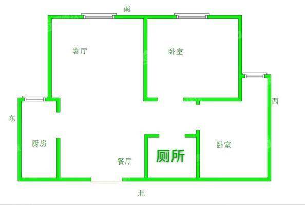 御河新城西区2室2厅1卫74㎡