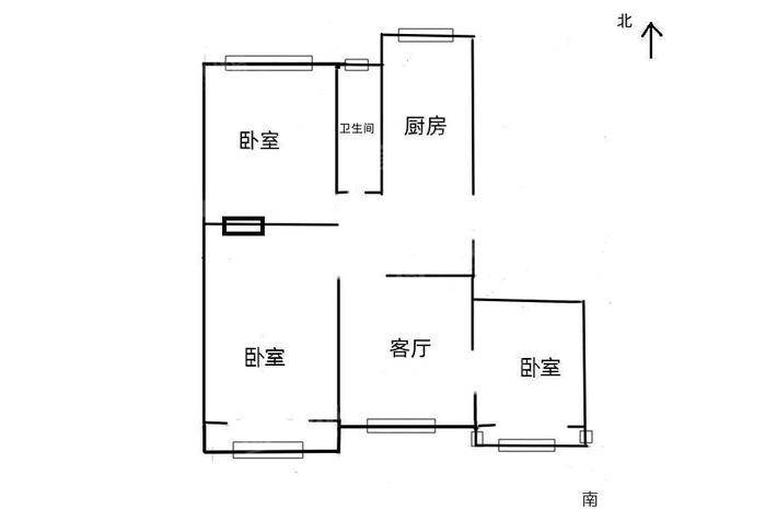 地铁宿舍（千童北大道）3室1厅1卫84㎡
