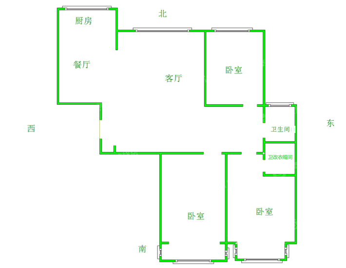 东方世纪城西区3室2厅2卫119㎡
