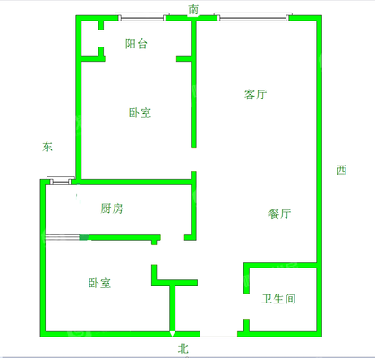 天成郡府西区2室2厅1卫88㎡