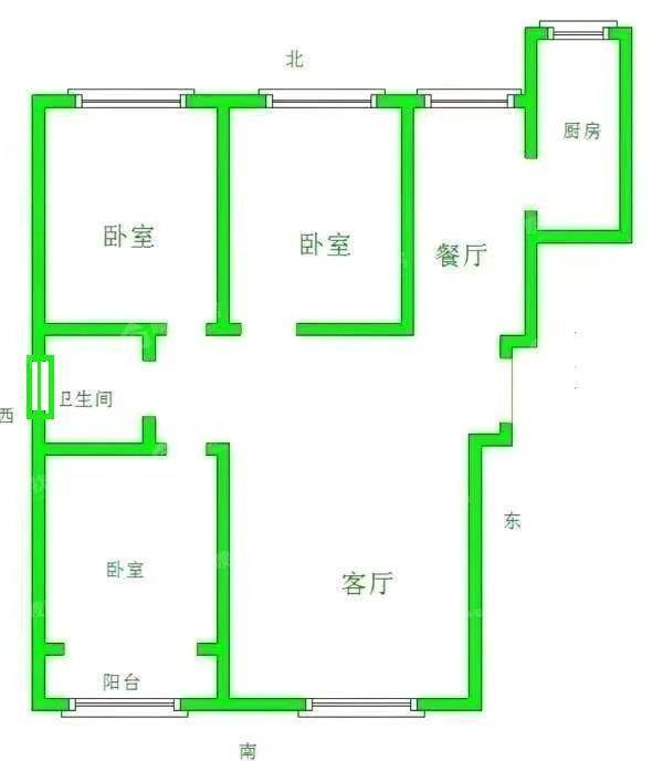 天成郡府西区3室2厅1卫117㎡