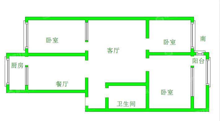 调料厂宿舍3室2厅1卫100㎡