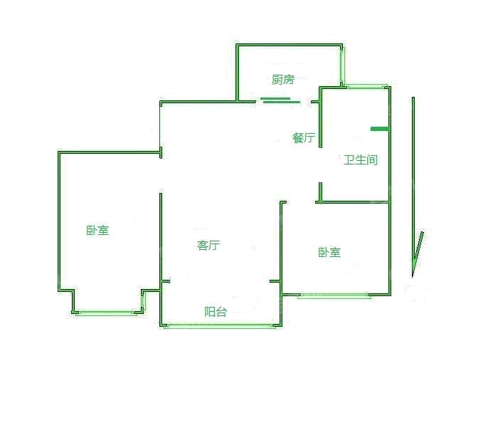 嘉禾一方一期2室2厅1卫98㎡