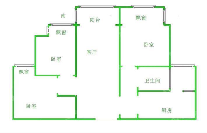 恒大城（商品房）3室2厅1卫112㎡
