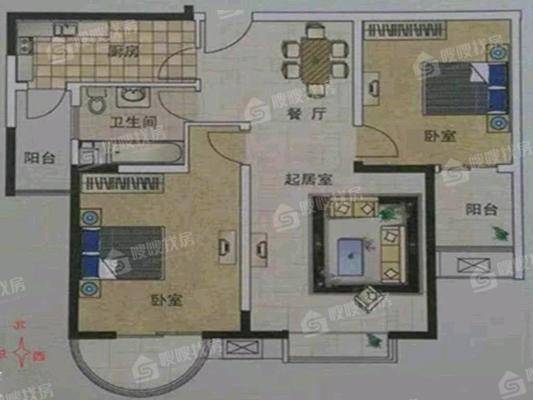 贻成御景国际2室1厅1卫99㎡