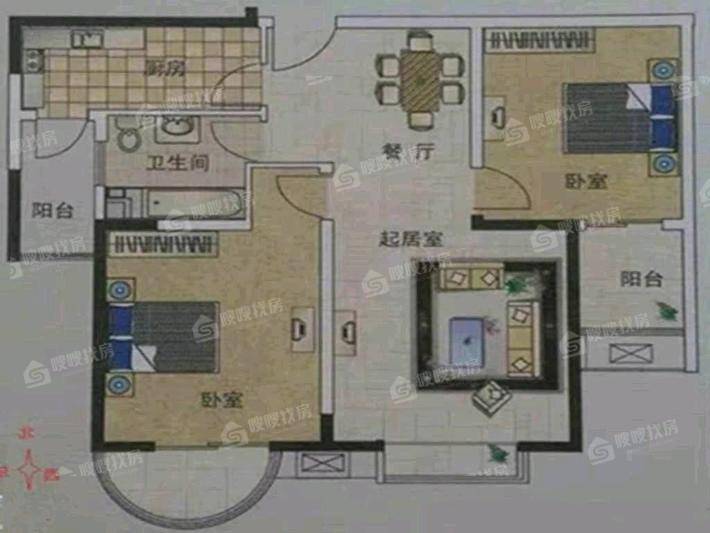 贻成御景国际2室1厅1卫99㎡