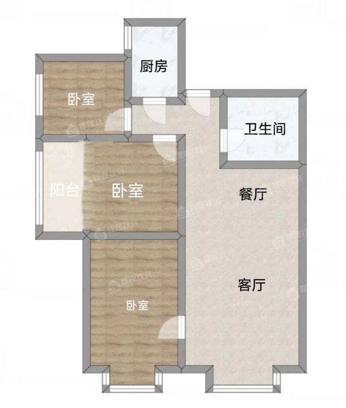 龙岸清华3室2厅1卫101㎡