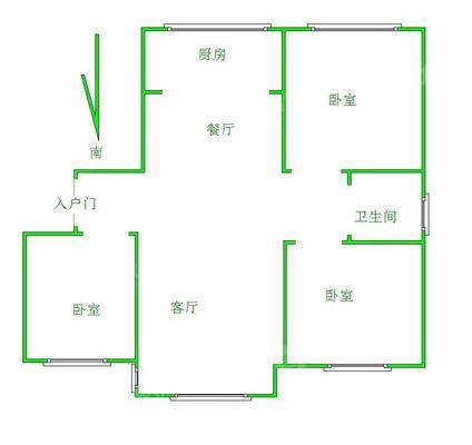 荣盛名邸3室2厅1卫116㎡