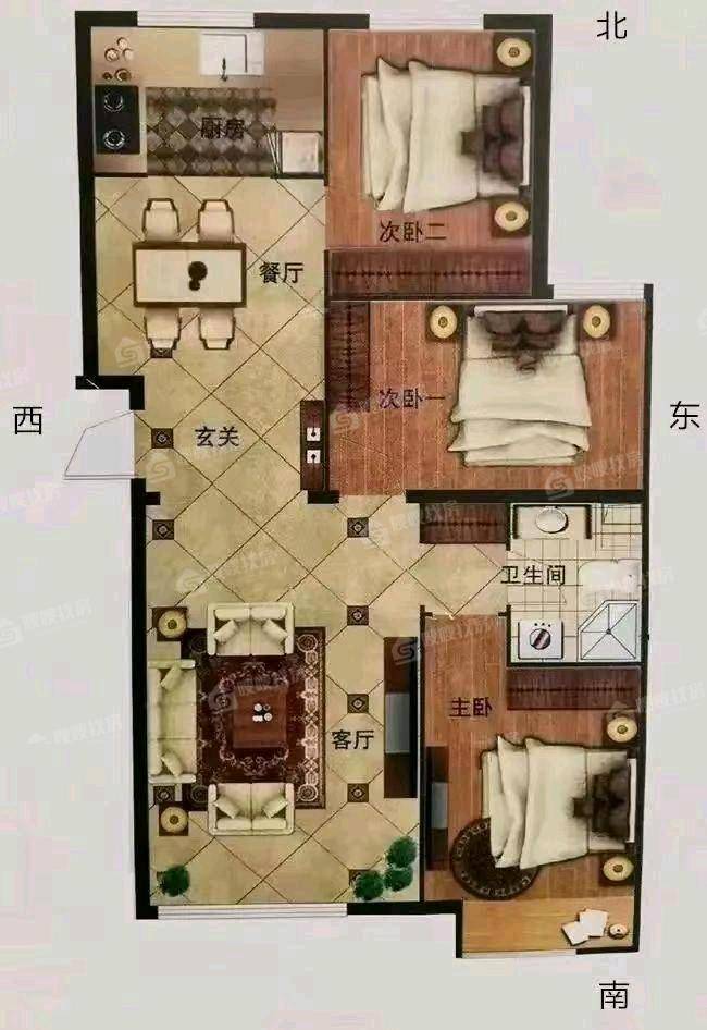 皇家壹里（C区）3室2厅1卫115㎡