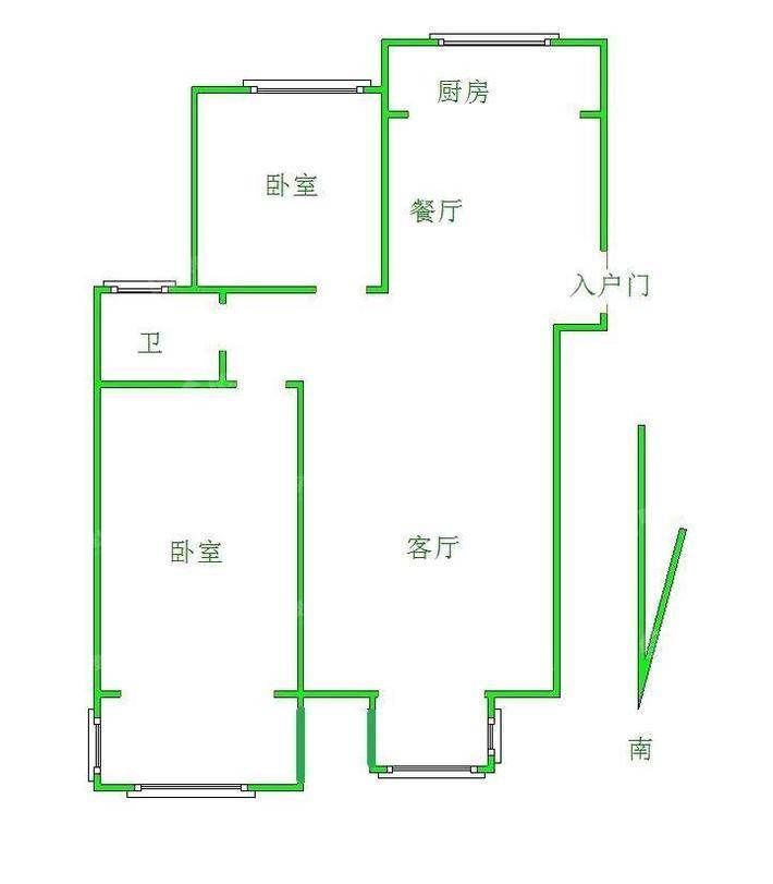 紫御华府2室2厅1卫99㎡