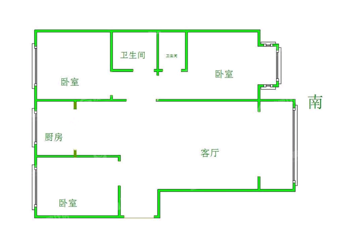 龙岸清华3室2厅2卫119㎡