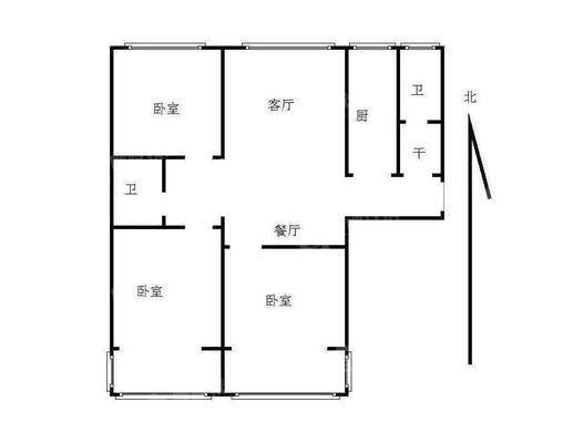 三里家园3室1厅1卫116㎡