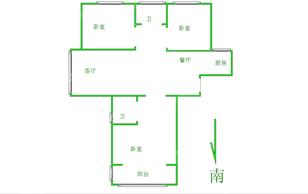 万润绿景园3室2厅2卫131㎡