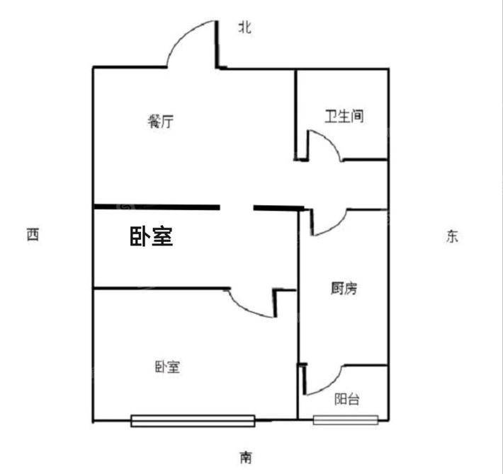 皇家壹里（C区）2室2厅1卫56㎡