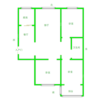 众和凤凰城3室2厅1卫122㎡