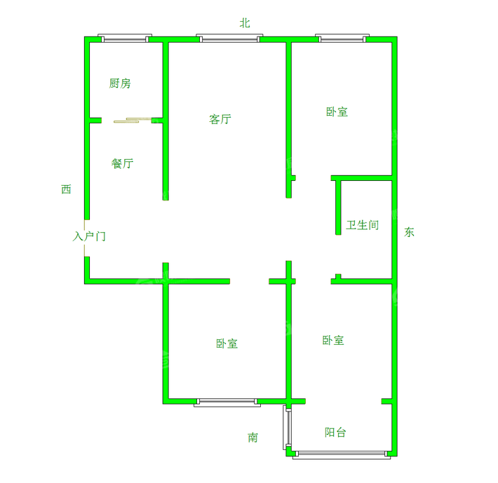 众和凤凰城3室2厅1卫122㎡