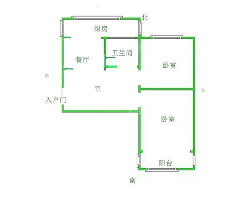 税务局宿舍（六栋楼）2室2厅1卫66㎡