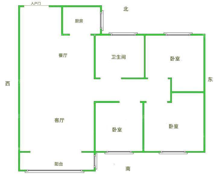 保利堂悦3室2厅1卫104㎡