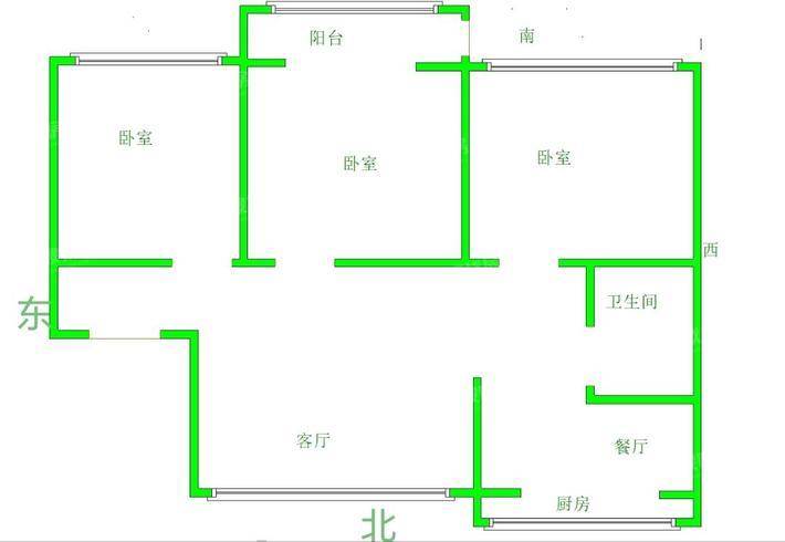 幸福里3室2厅1卫125㎡