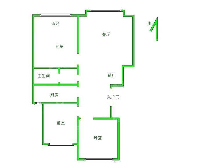 天成名著二期3室2厅1卫98㎡