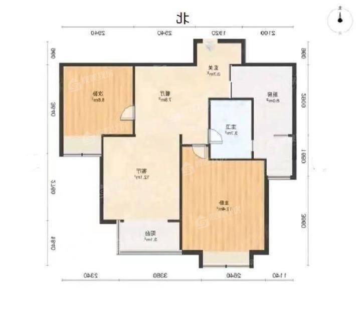 东方世纪家园2室2厅1卫101㎡