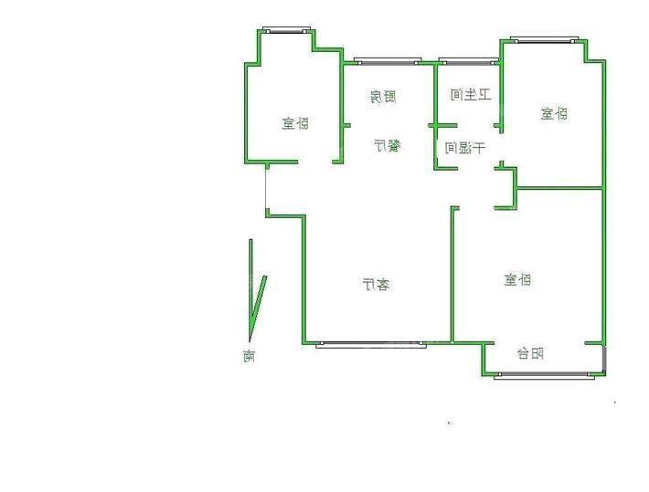 阿尔卡迪亚锦绣天地B区3室2厅1卫83㎡
