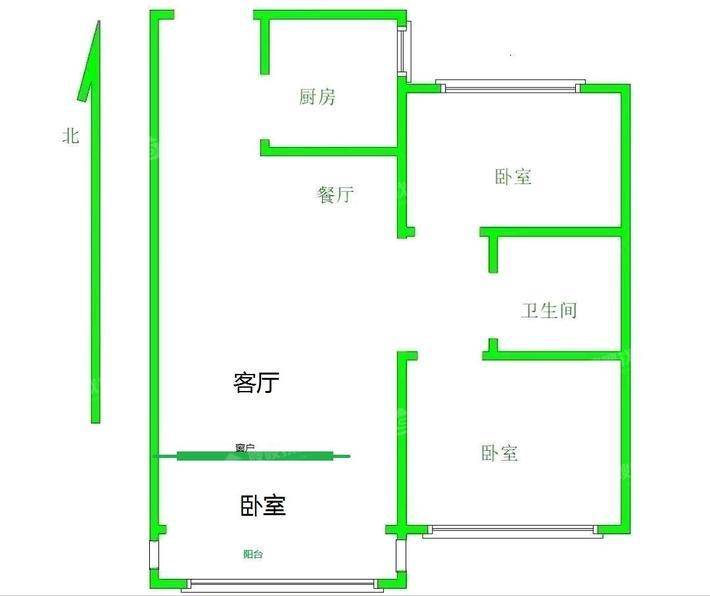 龙岸清华3室2厅1卫101㎡
